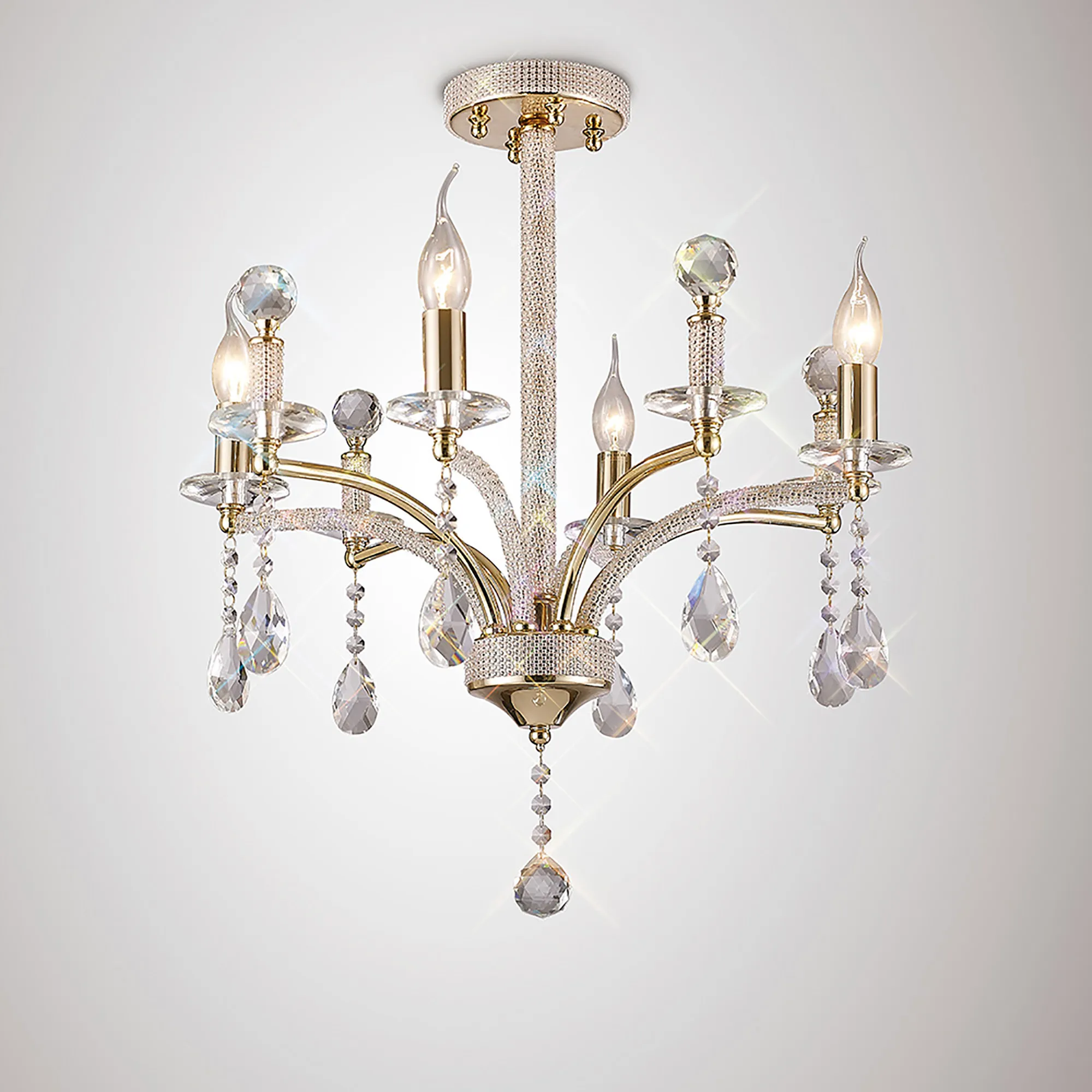 Fiore Crystal Ceiling Lights Diyas Multi Arm Crystal Fittings